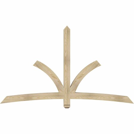 Ekena Millwork Davenport Rough Sawn Timber Gable Bracket, Douglas Fir, 84"W x 49"H x 4"D x 4"F, 14/12 Pitch GBW084X49X0404DAV00RDF